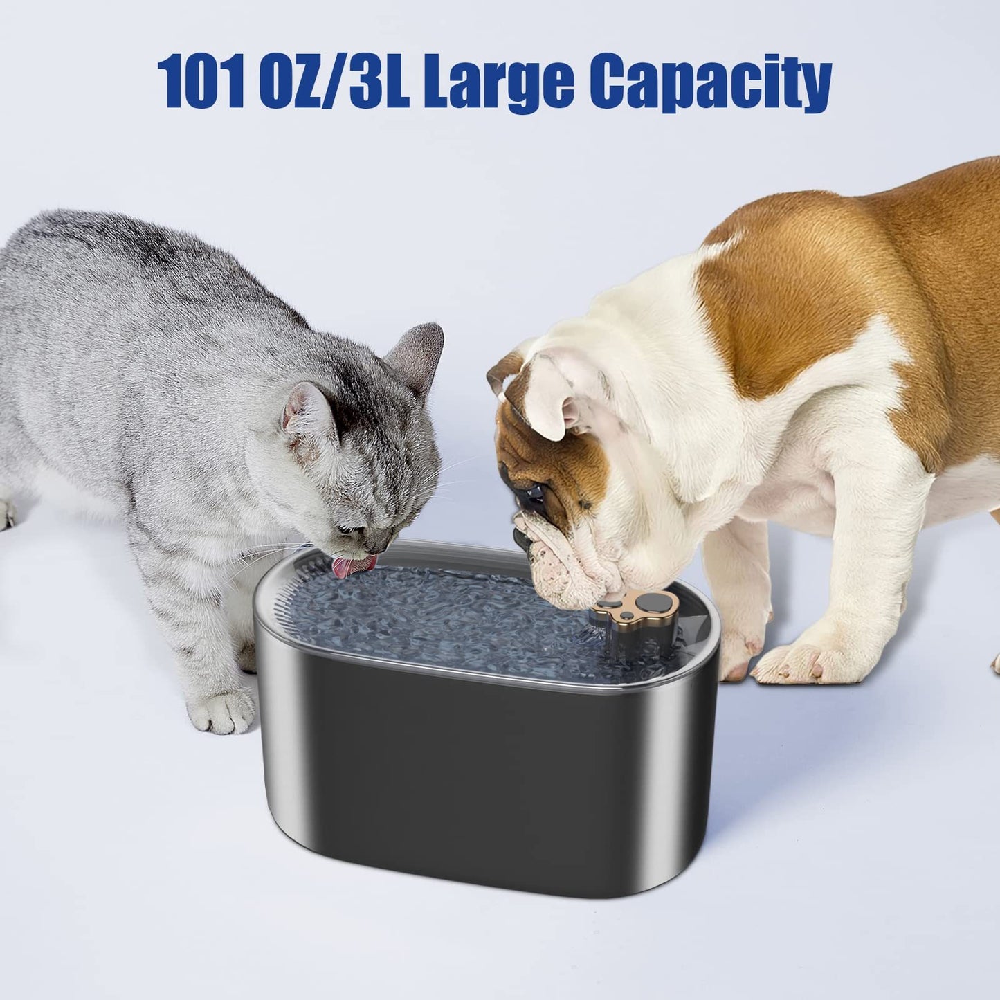 LED Cat Water Fountain – 3L Ultra-Quiet Automatic Dispenser