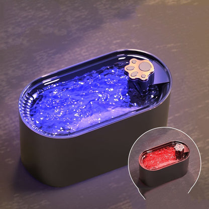 Fuente de agua para gatos con luz LED: dispensador automático ultrasilencioso de 3 l