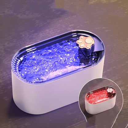 Fuente de agua para gatos con luz LED: dispensador automático ultrasilencioso de 3 l